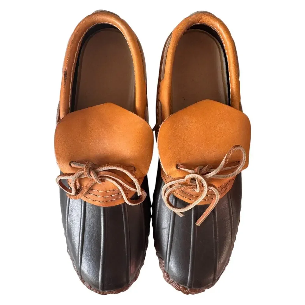 L.L.Bean Vintage 1970s Maine Hunting Shoes Duck Boots Made USA Leather 7